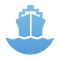 trade and statistics ship in water icon